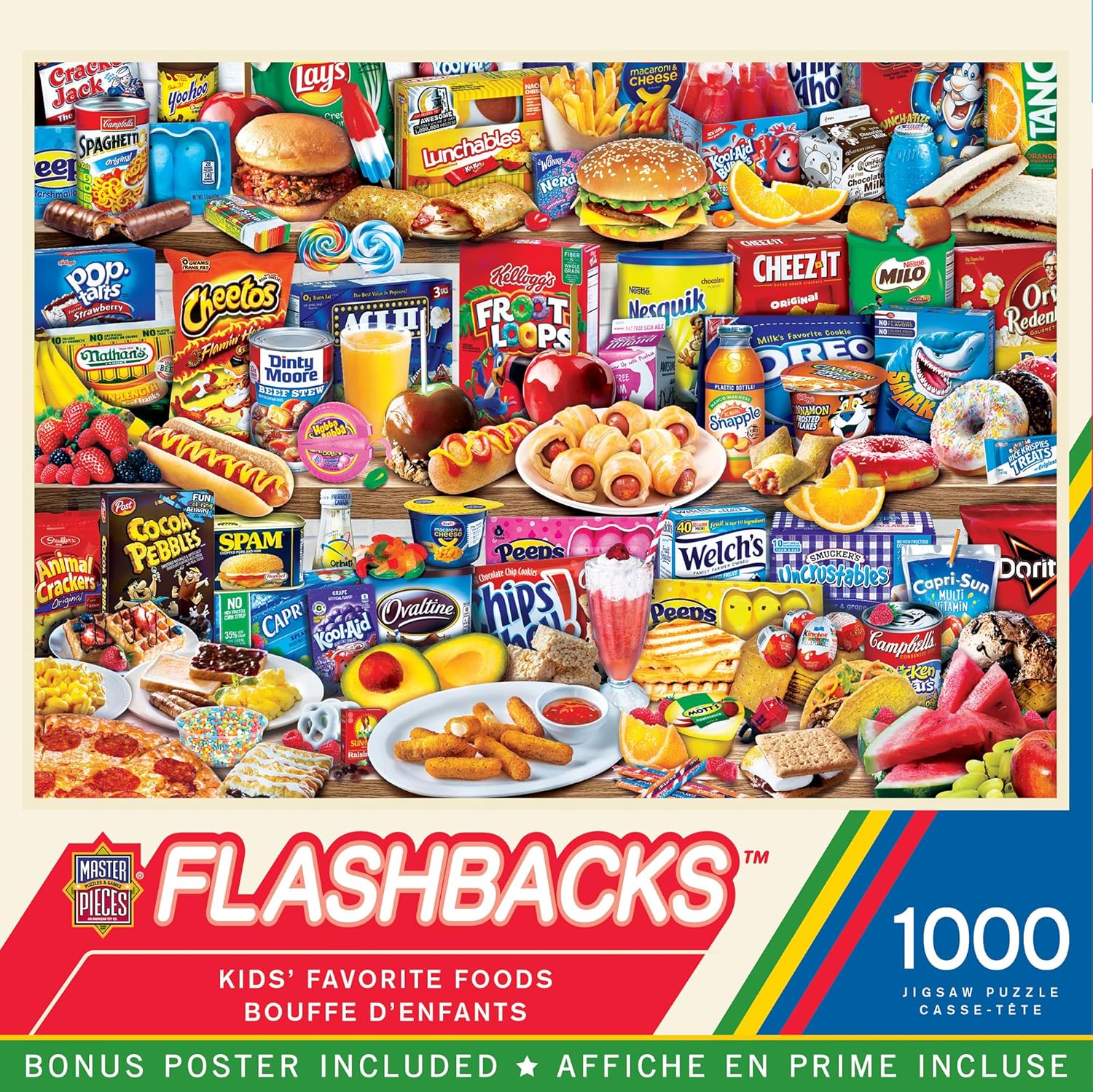MasterPieces Kids Favorite Foods 1000-Piece Jigsaw Puzzle - Eco-Friendly Matte Finish - 19.25"x26.75" - Bonus Poster - Quality Guaranteed