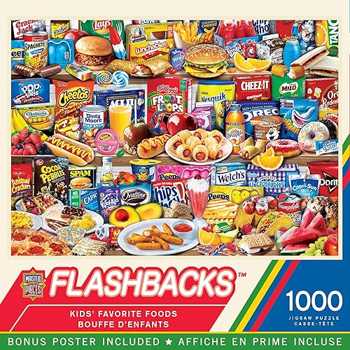 MasterPieces Kids Favorite Foods 1000-Piece Jigsaw Puzzle - Eco-Friendly Matte Finish - 19.25"x26.75" - Bonus Poster - Quality Guaranteed