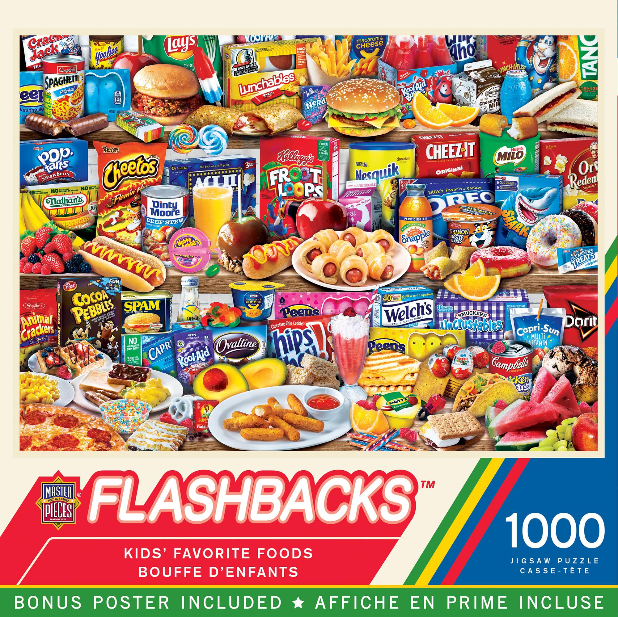 MasterPieces Kids Favorite Foods 1000-Piece Jigsaw Puzzle - Eco-Friendly Matte Finish - 19.25"x26.75" - Bonus Poster - Quality Guaranteed