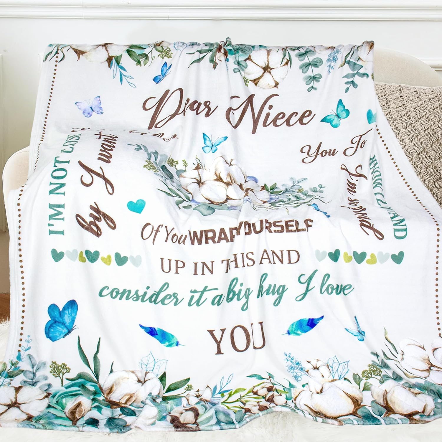 Niece Gifts for Aunt, Gifts for Niece from Auntie, to My Nieces Birthday Chrismtas Graduation Gift Blanket Throw 50“x60” - Image 3