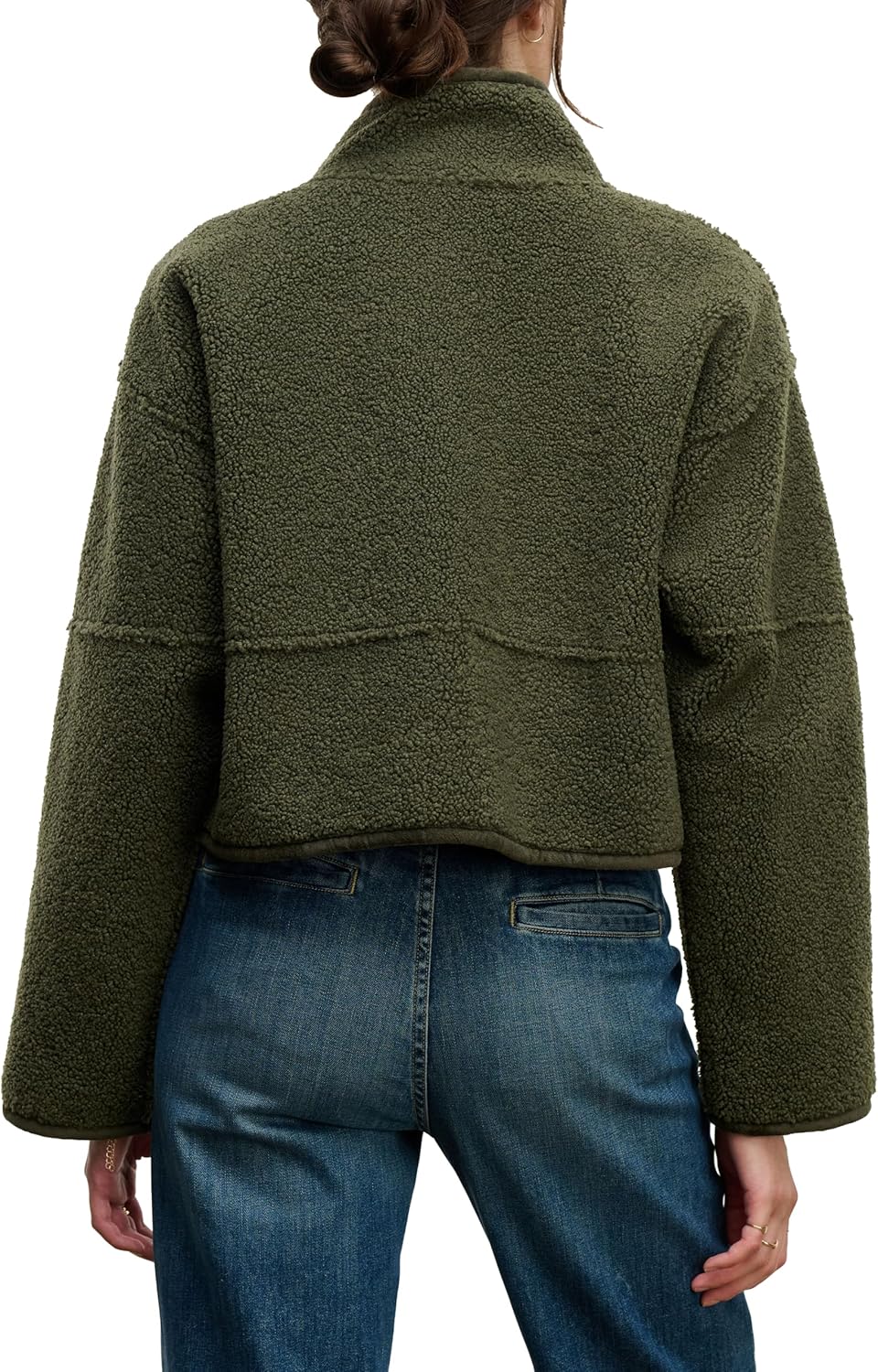 VELVET BY GRAHAM & SPENCER Women's Kelly Reversible Lux Sherpa Jacket, Army, Small - Image 2