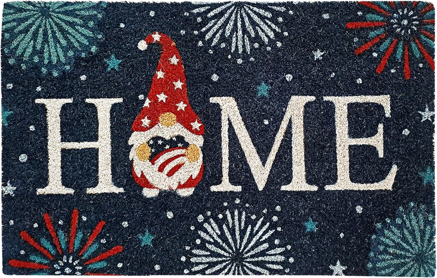 Kashi Home Holiday Coir Doormat 18x28, Non-Slip Printed Welcome Mat, Spring Theme, Floral Butterfly Design - Home Gnome