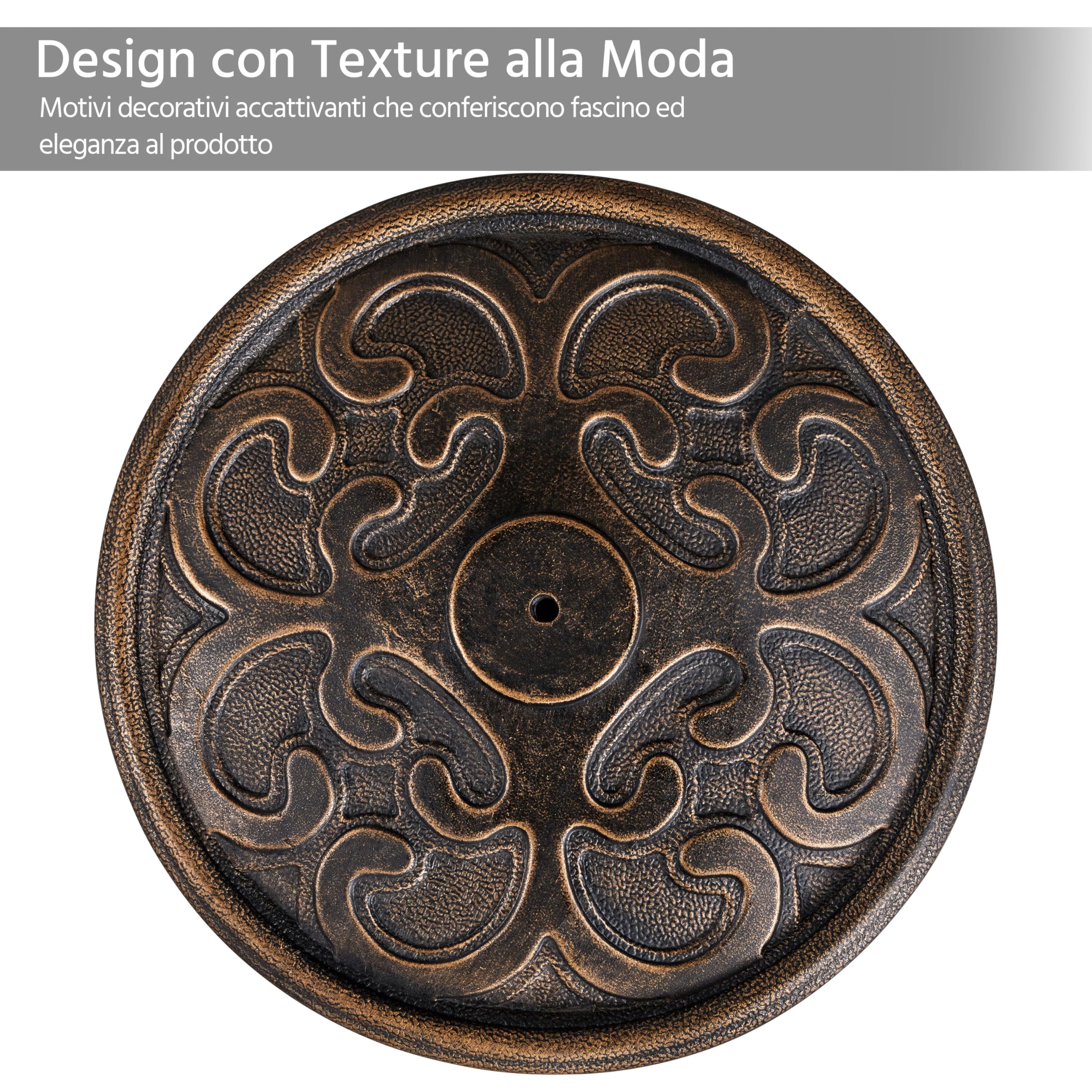 Yaheetech Base per Ombrellone da Giardino in Resina e Metallo Supporto 10 kg per Pali da Ø38mm e Ø48mm con Effetto in Ghisa Esterno Veranda Terrazza Piscina Spiaggia Patio Bronzo