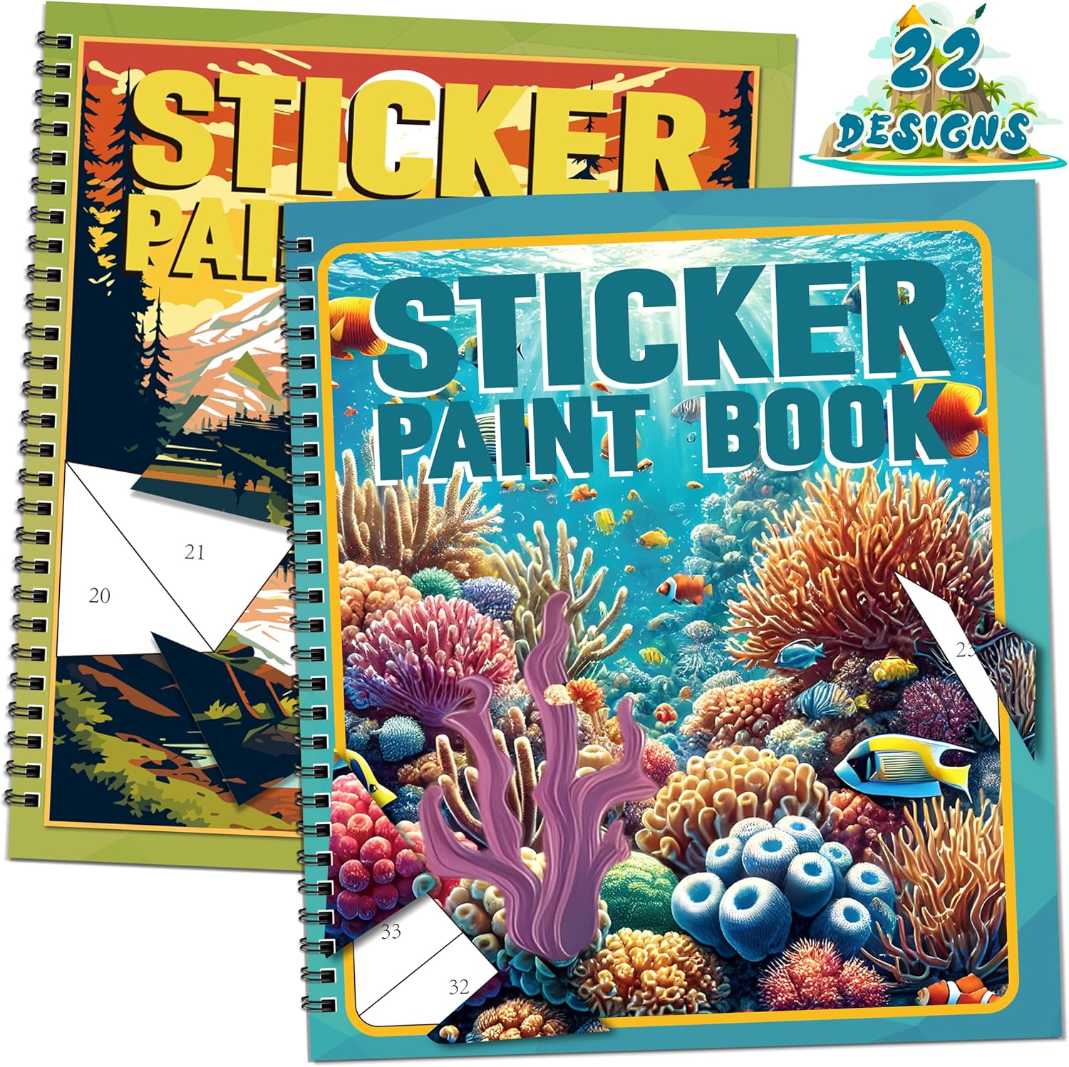 2PCS National Park Nature Landscape Scenes Sticker Books Crafts 22 Pictures
