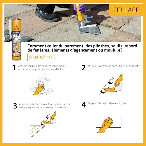 SIKA - Mastic colle multi-usage - Sikaflex 11 FC - Marron - 300ml - 3