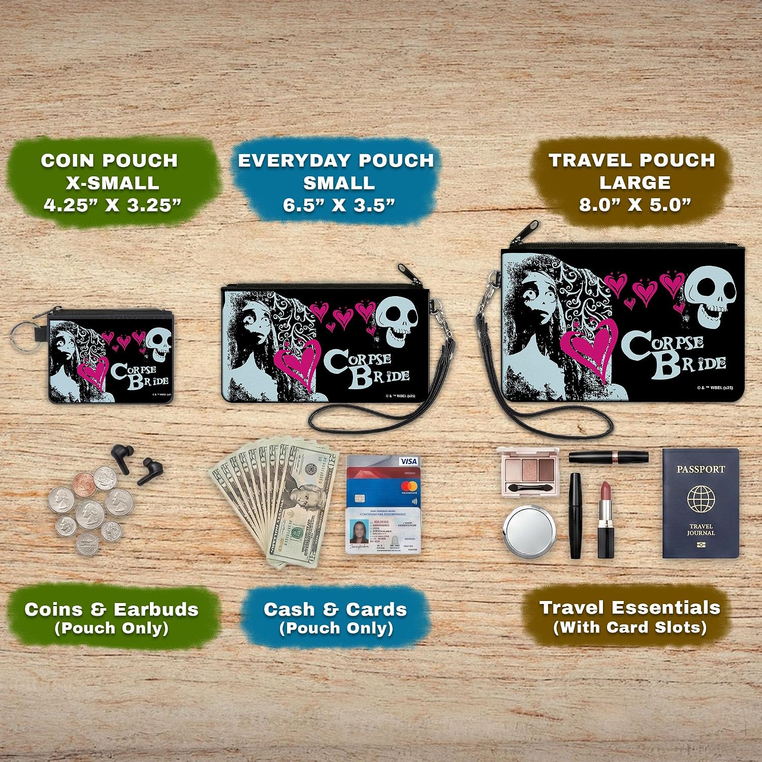 Buckle-Down The Corpse Bride Canvas Zipper Wallet image 3
