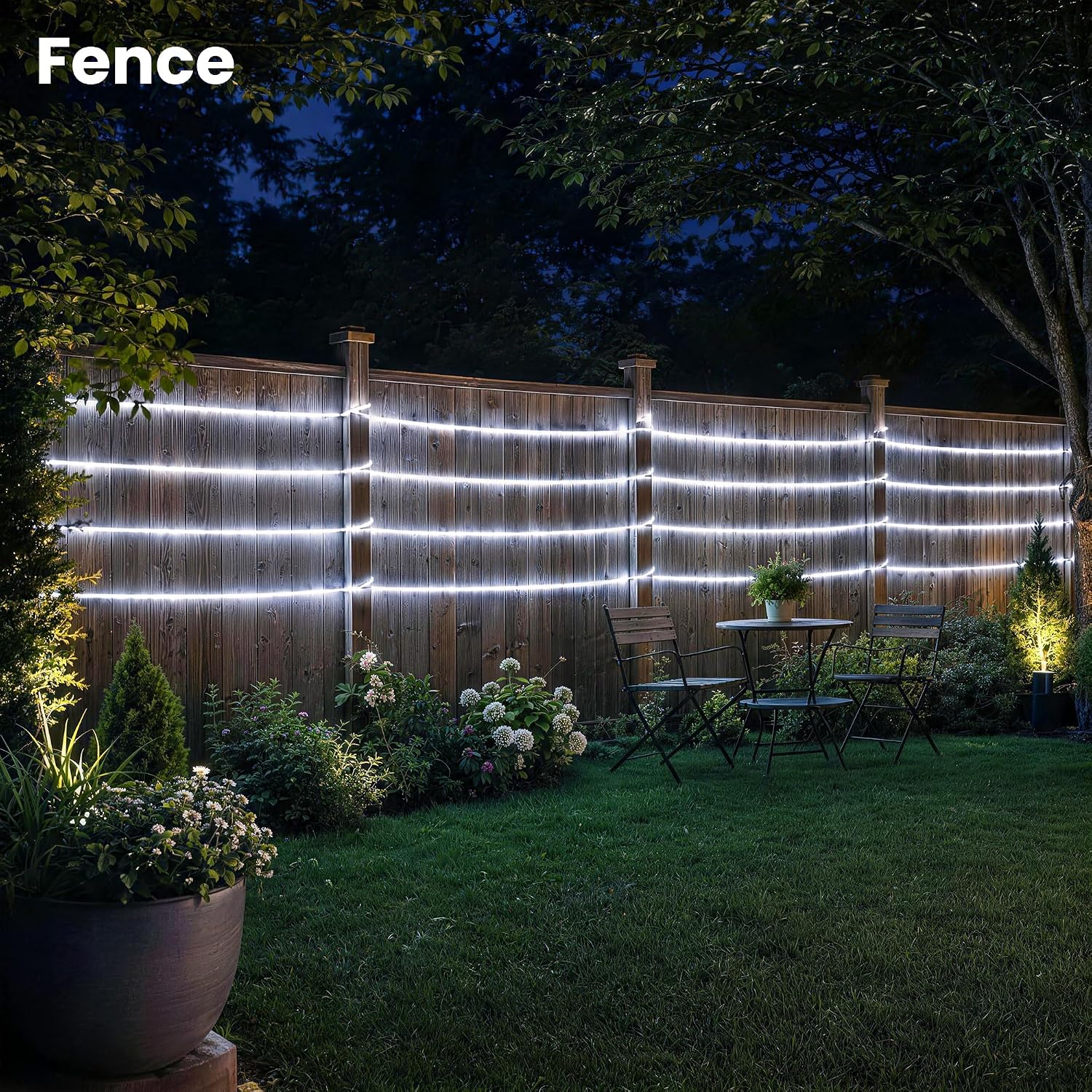 GIGALUMI 2 Pack LED Solar Rope String Lights Outdoor Waterproof, Cool White image 3