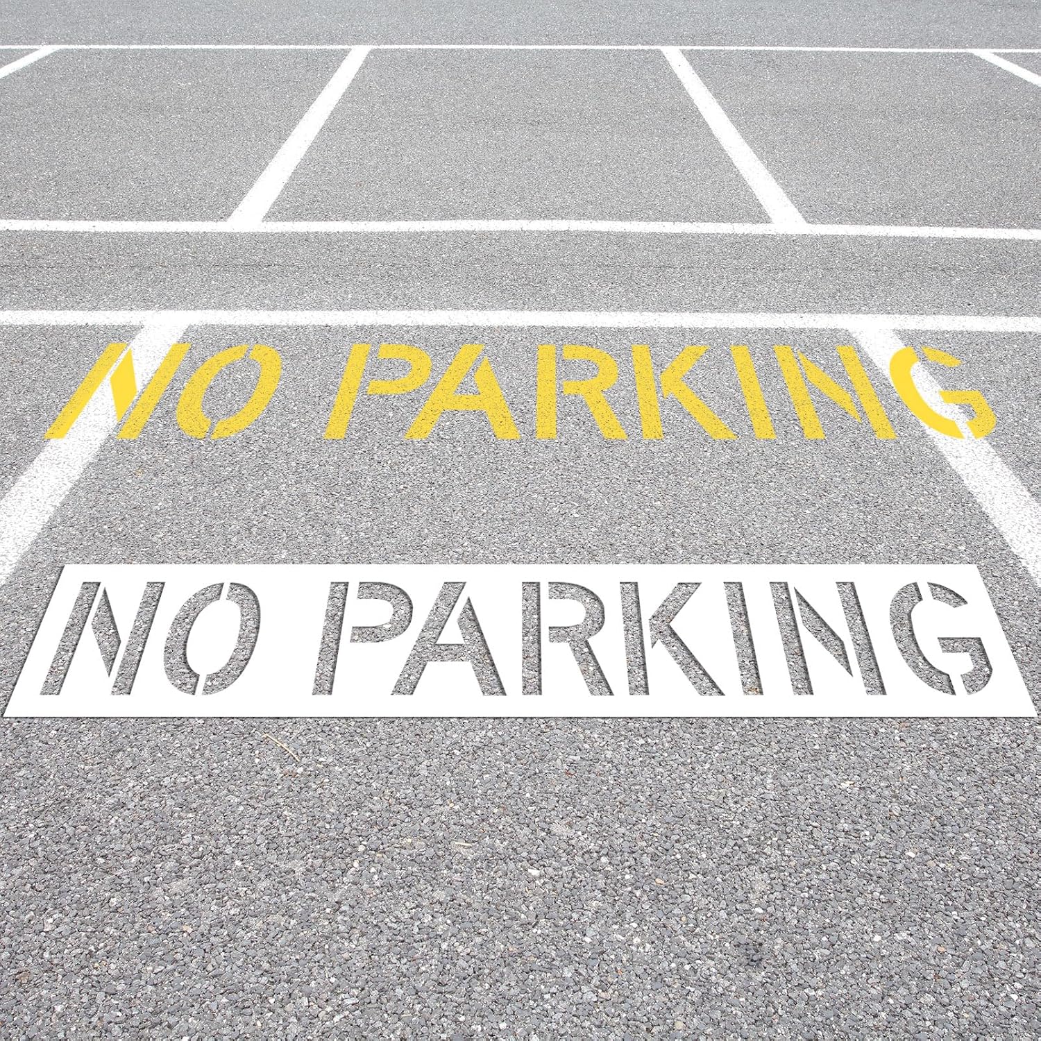 Geelin 16 x 89 No Parking Stencil 11.8 PE Painting Letter Stencil Large Reusable Curb & Pavement Marking Template for Traffic Curb Marking Pavement Sign