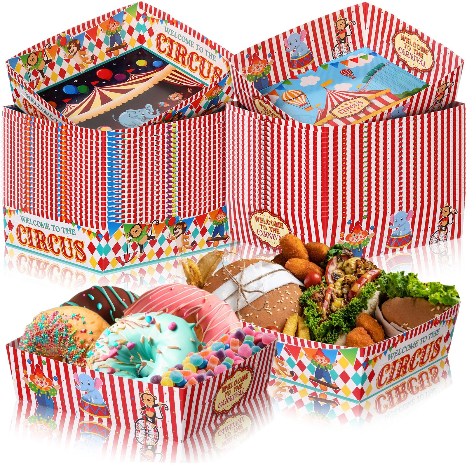 Aazon.co: 200 Pieces Carnival Thee Party Decorations Circus Party - View #2