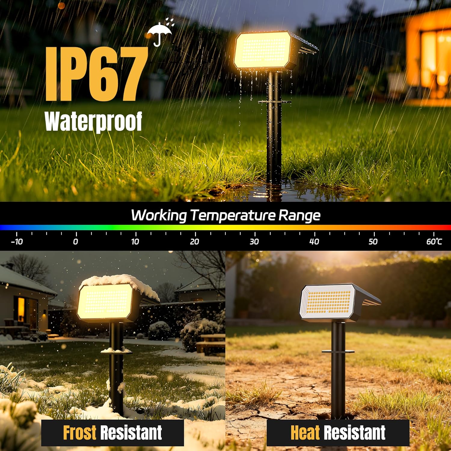 Solar Spot Lights Outdoor, [10 pack/118 LED] 4 Modes Auto On/Off Solar Landscape Spotlights, Ip67 Waterproof Solor Powered Pathway Lights for Outside Yard Garden Walkway Tree Patio (Warm White) - Image 5