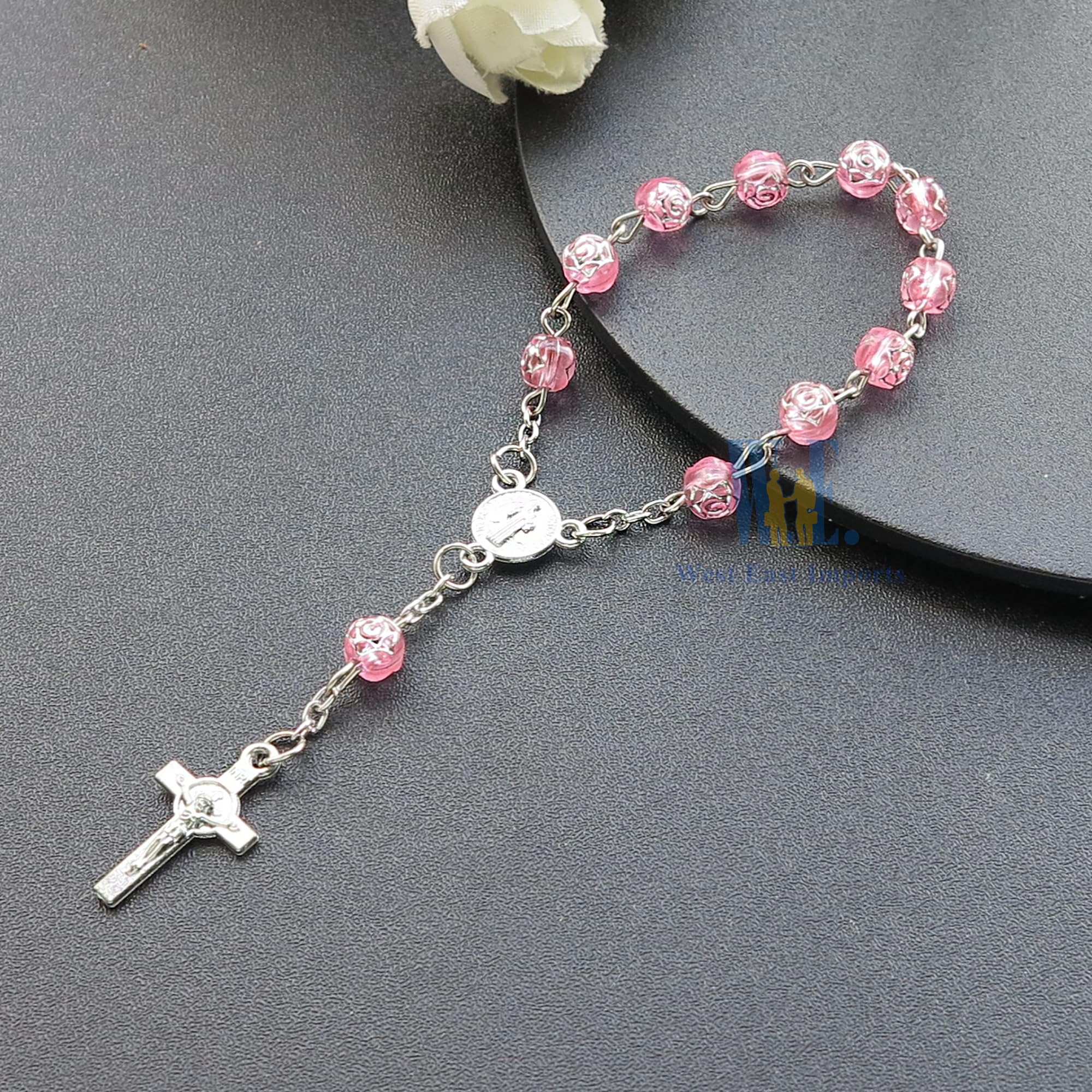 rosemarryプレディア4個セット Amazon.com: 24 Pcs Rosebud Mini Rosary Favor for Baptism Pink