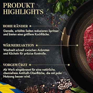 Kockums Jernverk Carbon Steel Frying Pan 30 cm - Carbon Steel - Factory Fired - PFAS-Free - Induction Gas Ceramic Hob & Oven - Made in Sweden