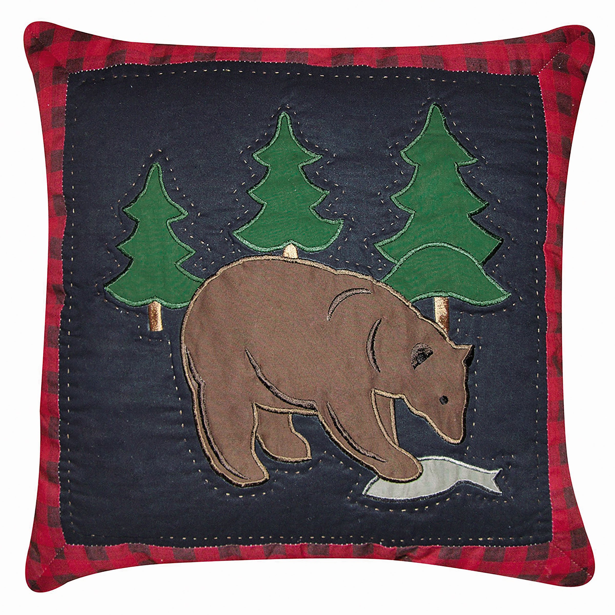 C&F Home Bear with Fish Applique Pillow 14