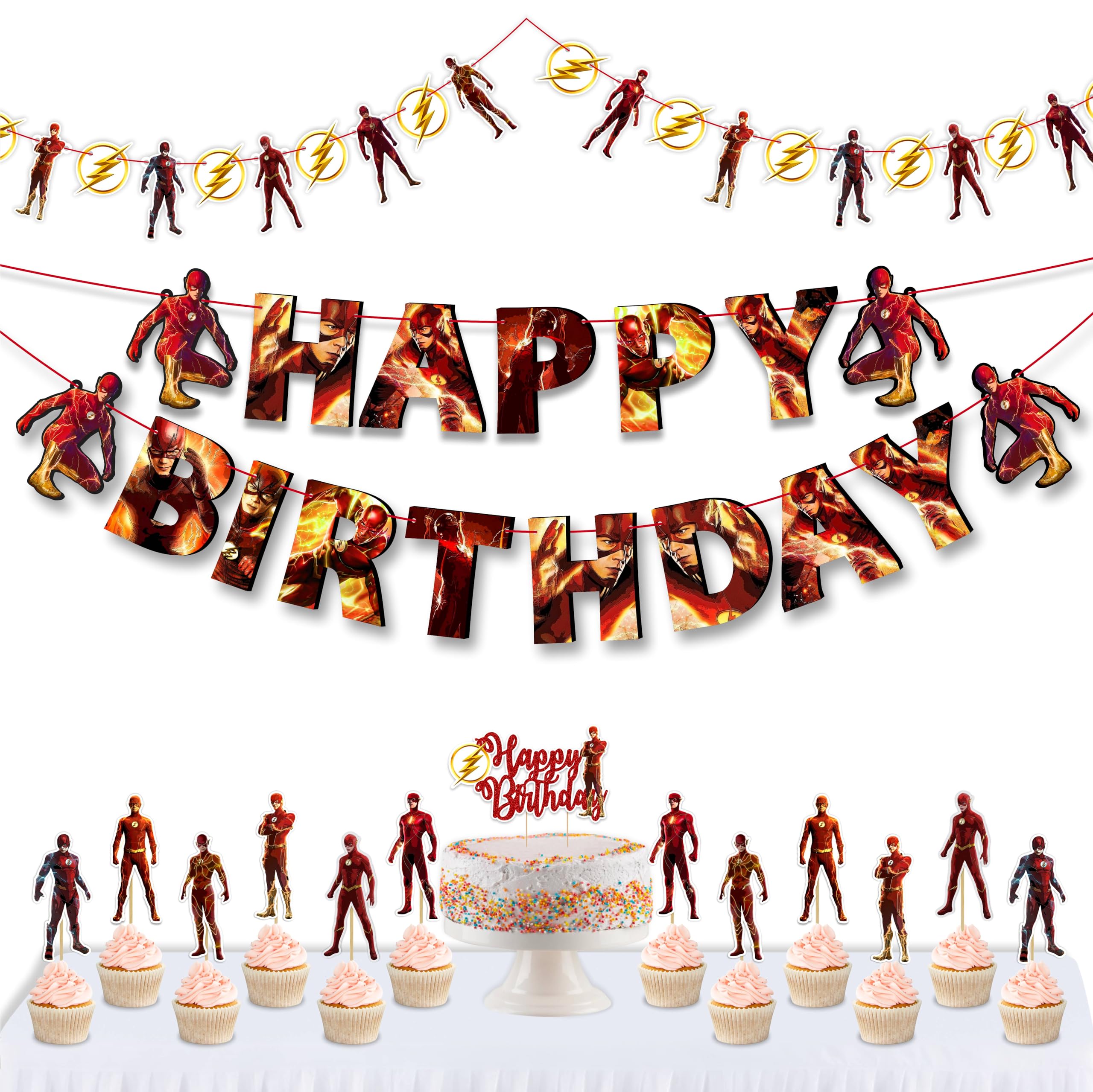 Flash Hero Backdrop 5x3 Ft - Vinyl Photography Background For Birthday Parties & Photos