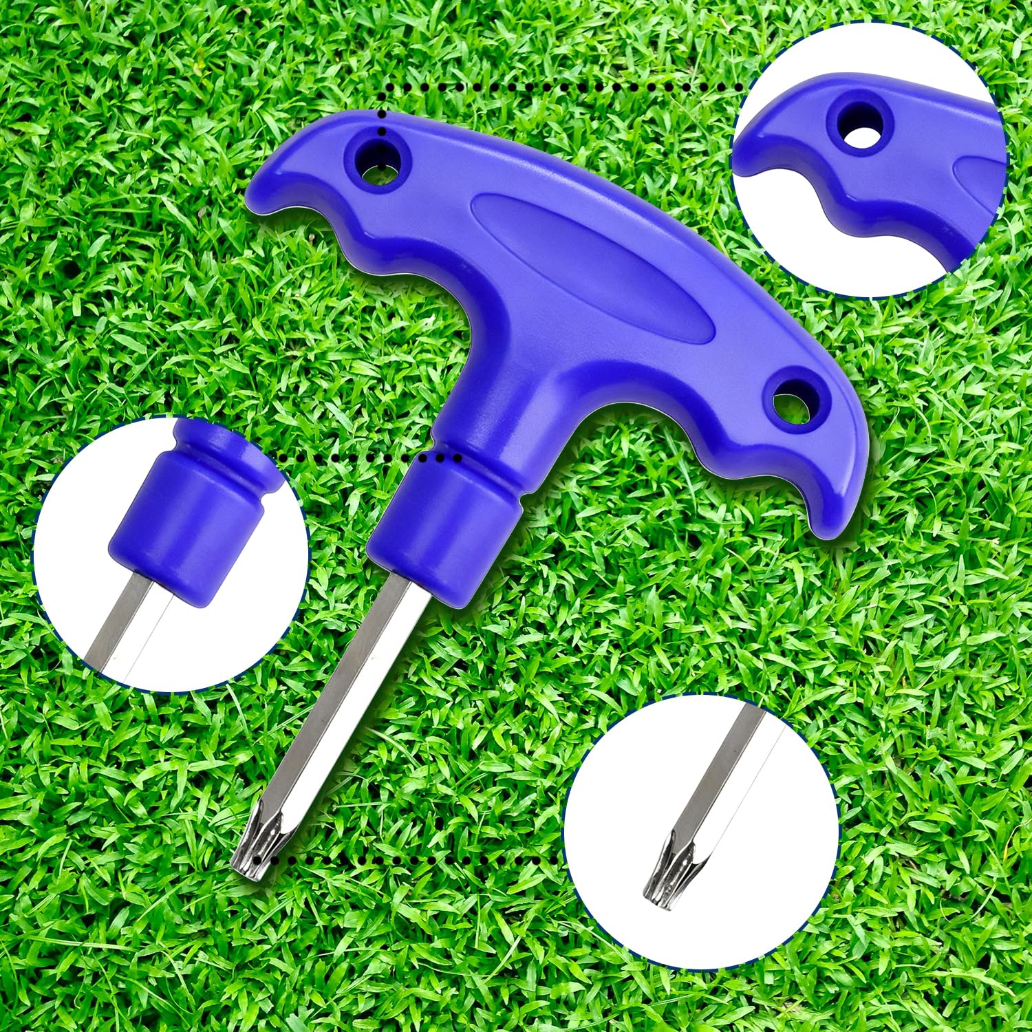 Llave Dinamométrica de Golf Herramienta Ajuste Acero Inoxidable Mango Plástico Llave Púas Accesorio Palos Golf Azul