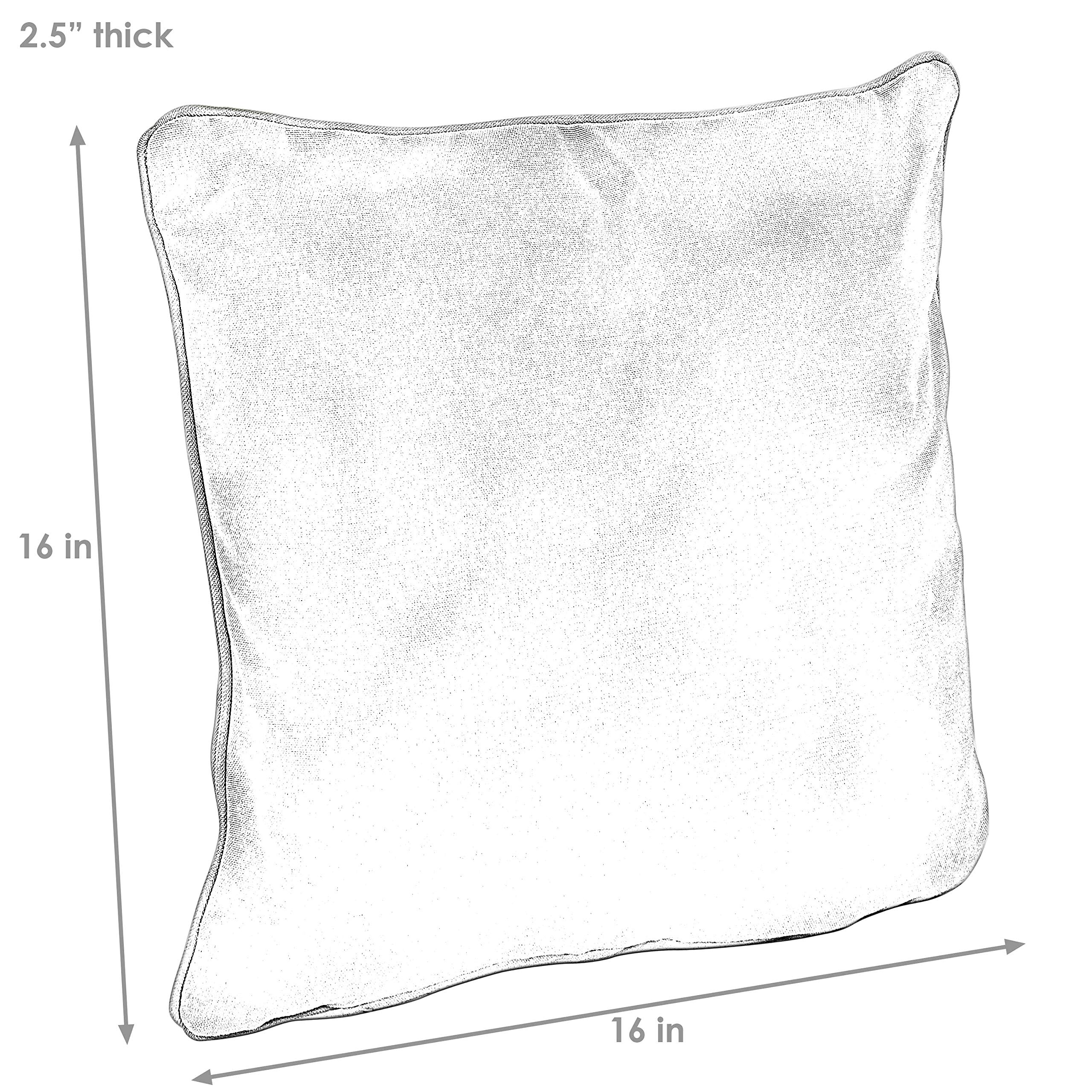 Sunnydaze Set of 2 Indoor/Outdoor Decorative Throw Pillows - 16-Inch Square Olefin Fabric Accent Toss Pillows for Patio Furniture - Pillow Set for Outside Bench, Chair and Loveseat - Red