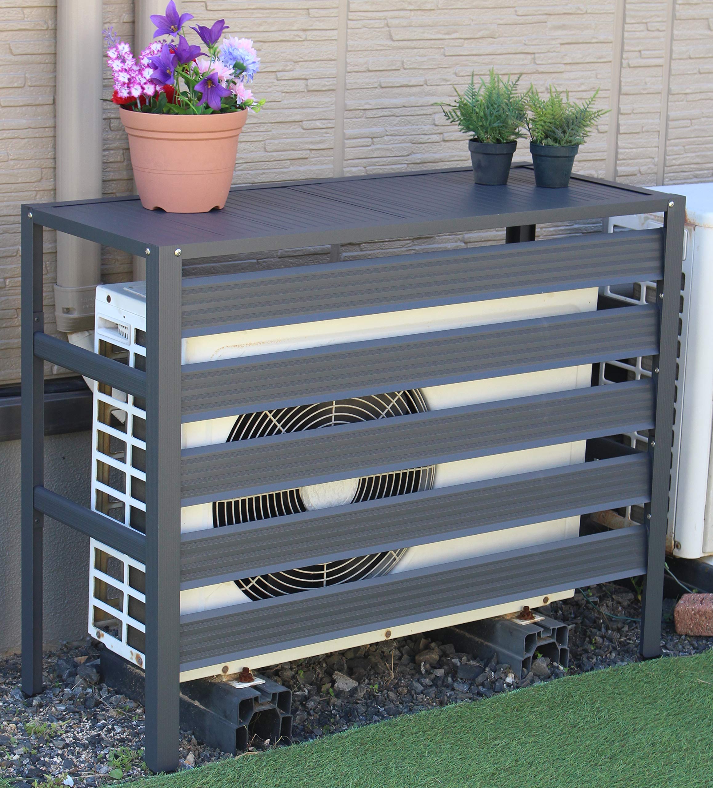 Amazon | リビングアウト(Living Out) アルミ製室外機カバー ダーク