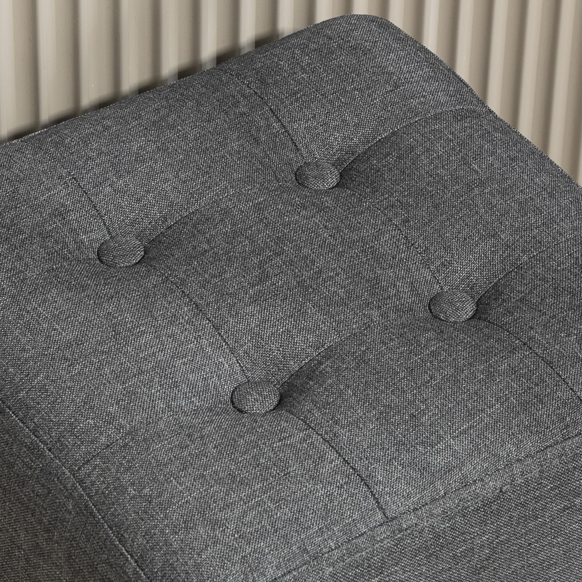 HOMCOM Poggiapiedi Soggiorno, ottomano, seduta imbottita imbottita imbottita in tessuto effetto lino, con tasca laterale, pouf soggiorno, struttura in legno, per camera da letto, ingresso, 35 x 35 x