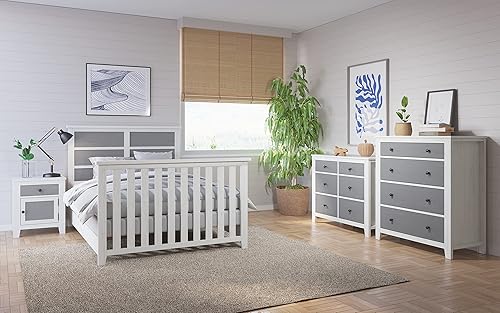 Miniatura 7 de Child Craft Ocean Grove - Mesita de noche con cajón y armario de almacenamiento blancogris