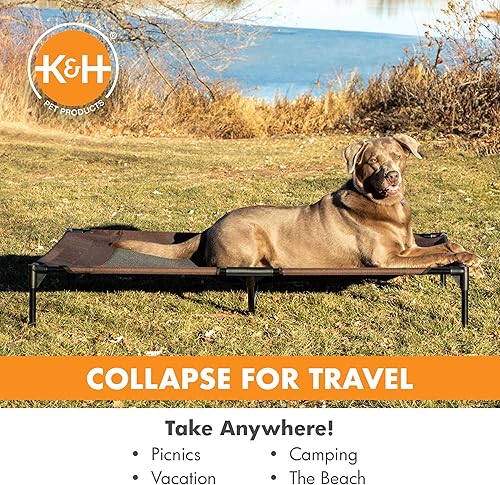 Miniatura 8 de K&H Pet Products Cuna elevada para perros para exteriores, hamaca elevada transpirable y refrescante para perros XL, cubierta de malla lavable,