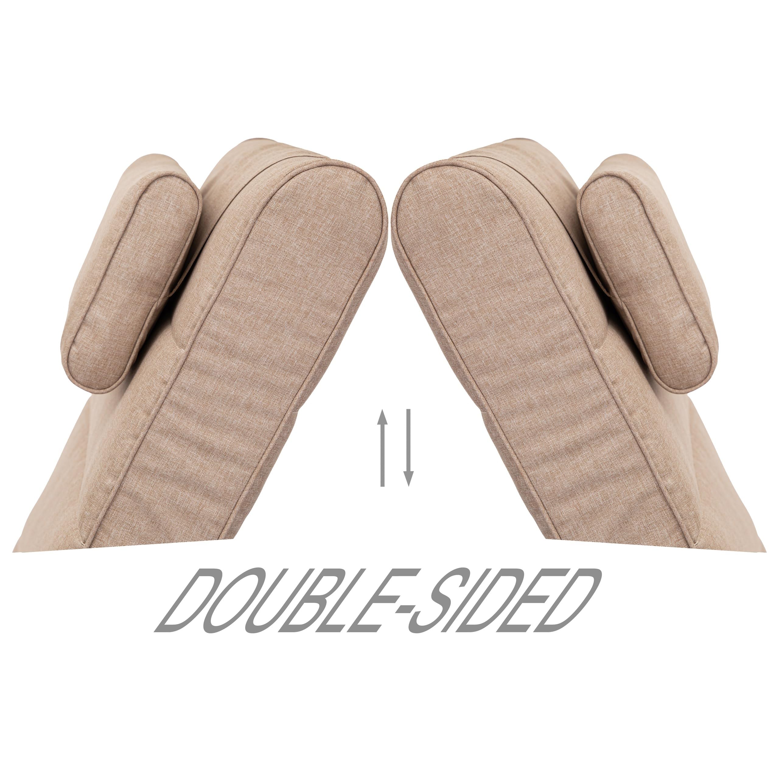 para interior/exterior, cojín de asiento, cojín acolchado, cojín para muebles de jardín, para sillas o tumbonas, acolchado, sofá, 204 x 60 x 10 cm, color beige