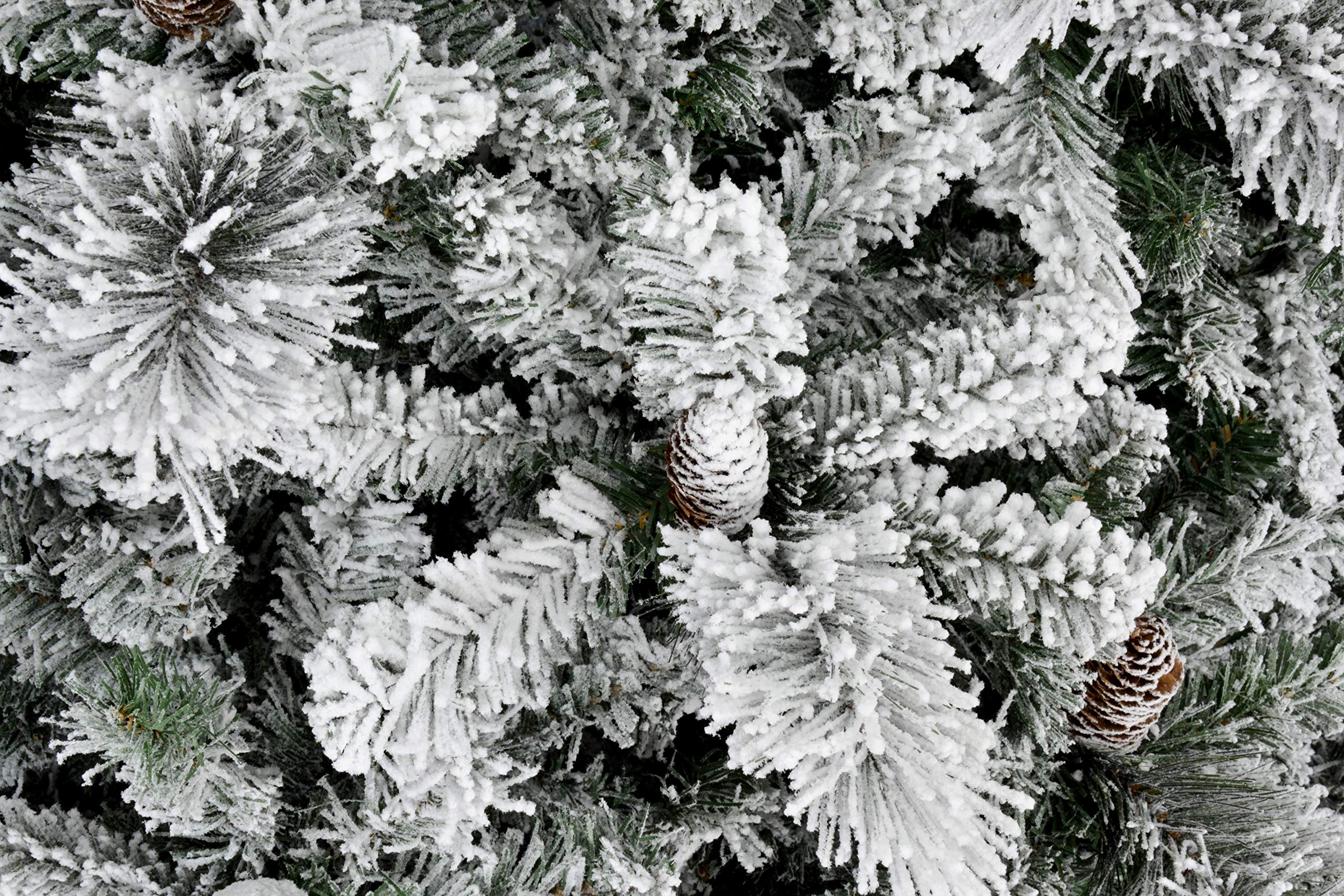 BOP Albero Di Natale Innevato Con Pigne Dafne 240 Cm, Con Borsa Omaggio, Molto Folto E Realistico, Sistema Automatico Di Apertura A Ombrello, Fogliame in PVC e PP, Albero Artificiale Floccato