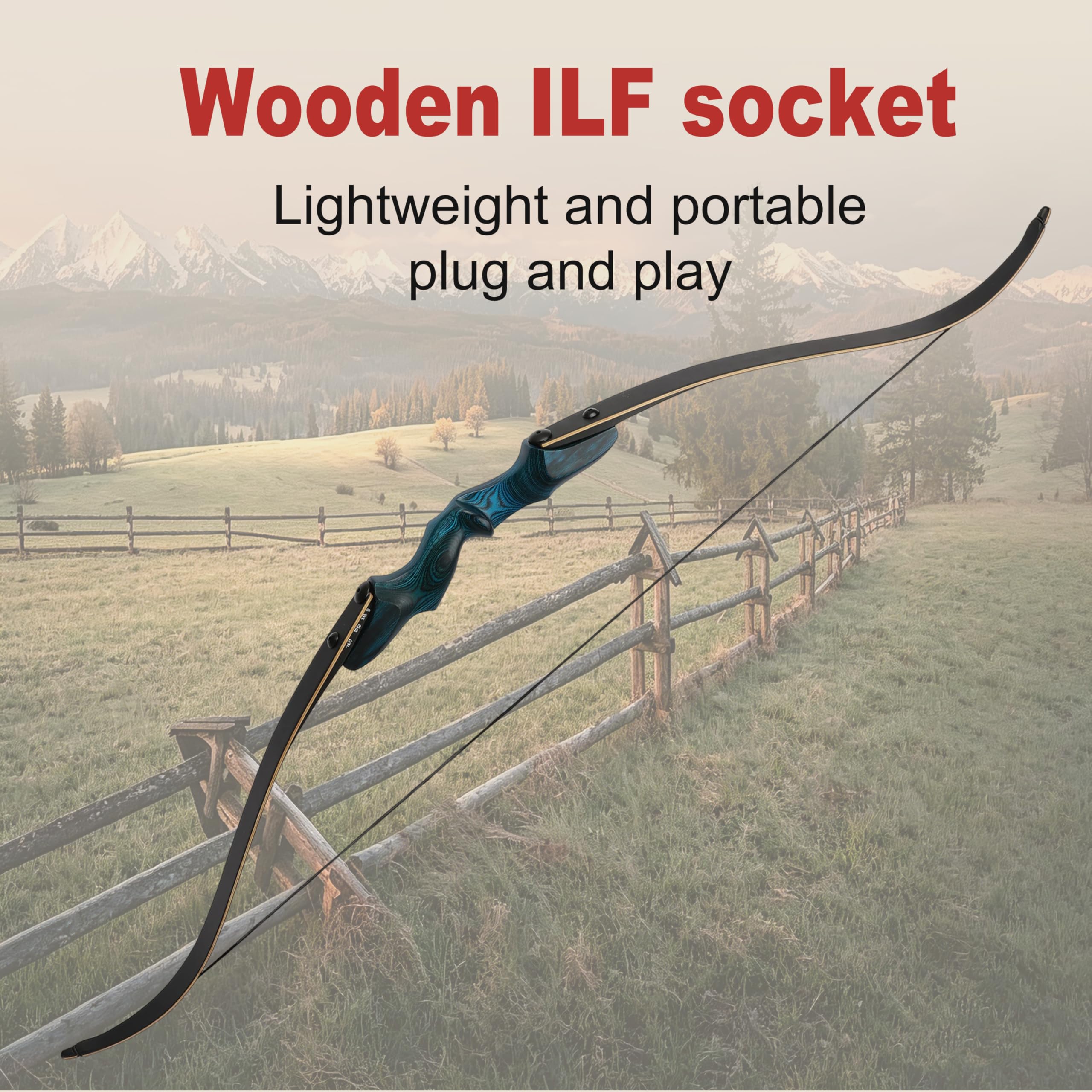 60" Takedown Recurvebogen für Erwachsene & Anfänger,20-60 lbs