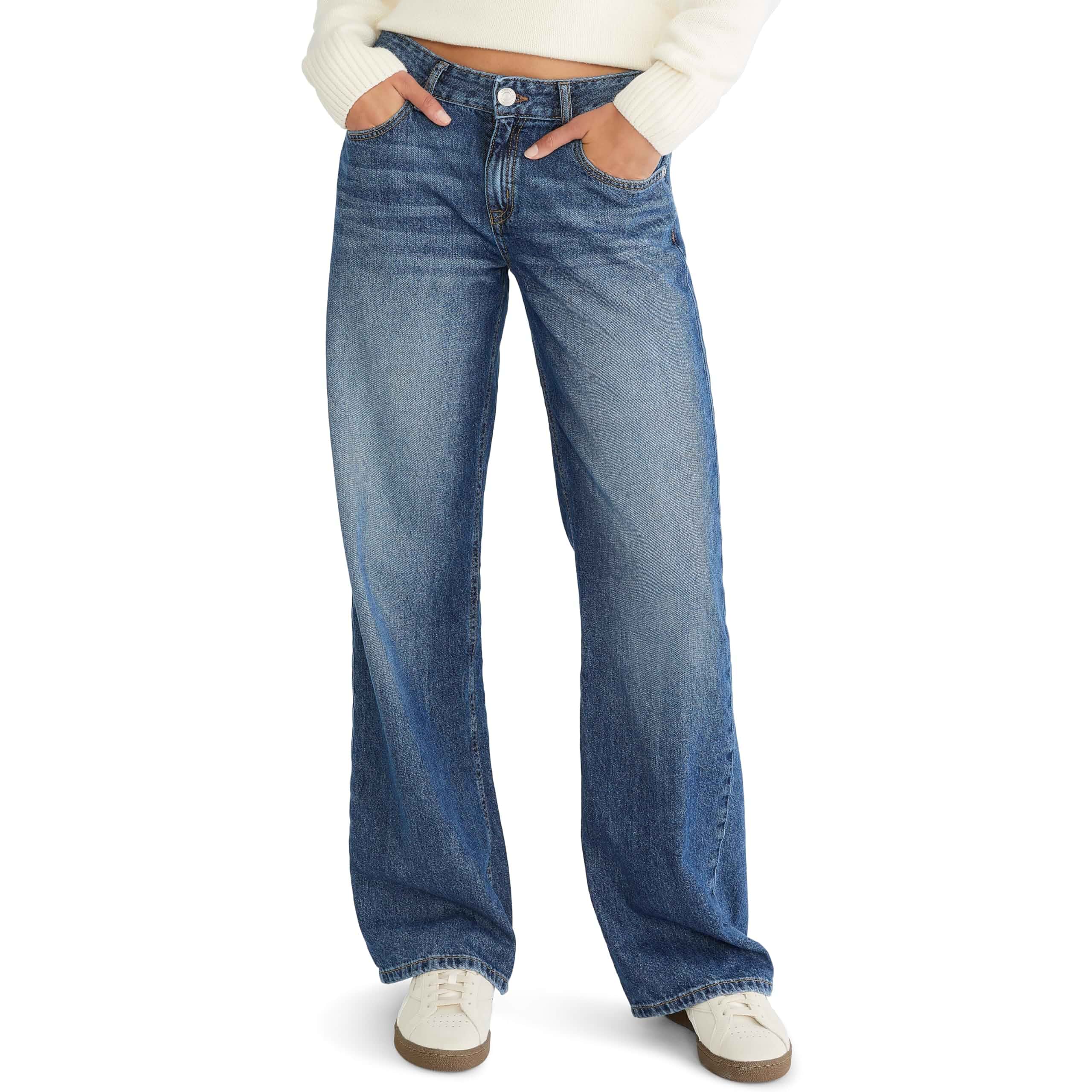 AEROPOSTALE Women's Low Rise Baggy Wide Leg Jean Jeans