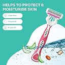 Evereve Shave & Shine 4 blade Disposable Razor for women, Pack of 4, Quick & Easy hair removal Aloe Vera, Argan Oil & Vitamin E, Pivoting head, Non-slip rubber handle, gallery image
