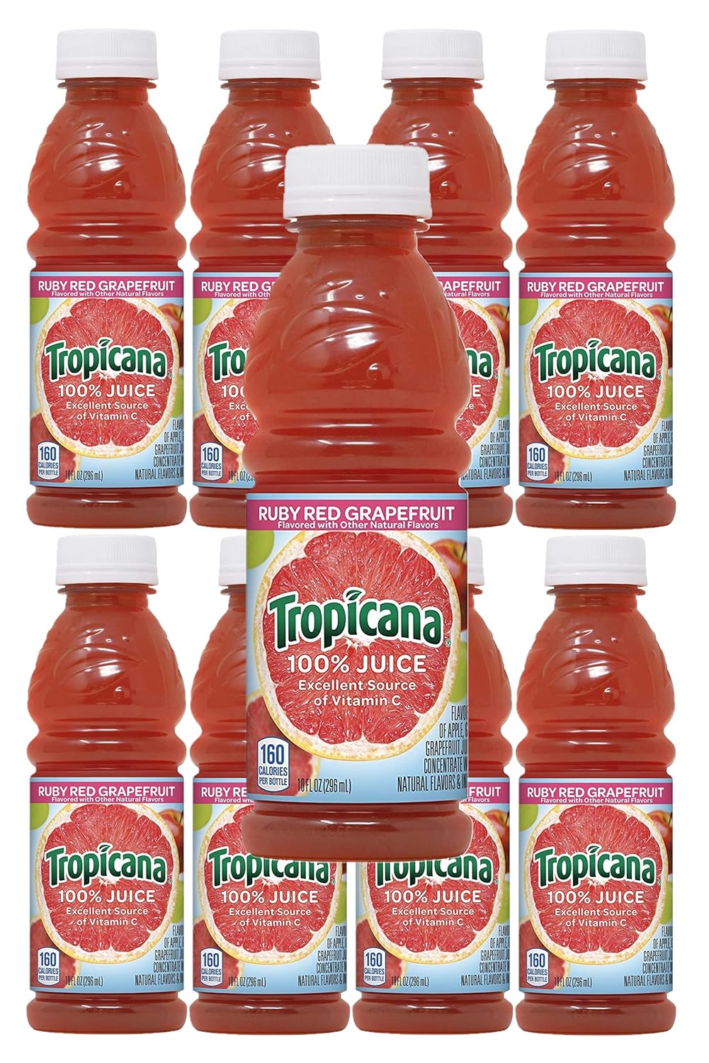 Tropicana Ruby Red Grapefruit Juice, 10oz Bottles, Pack of