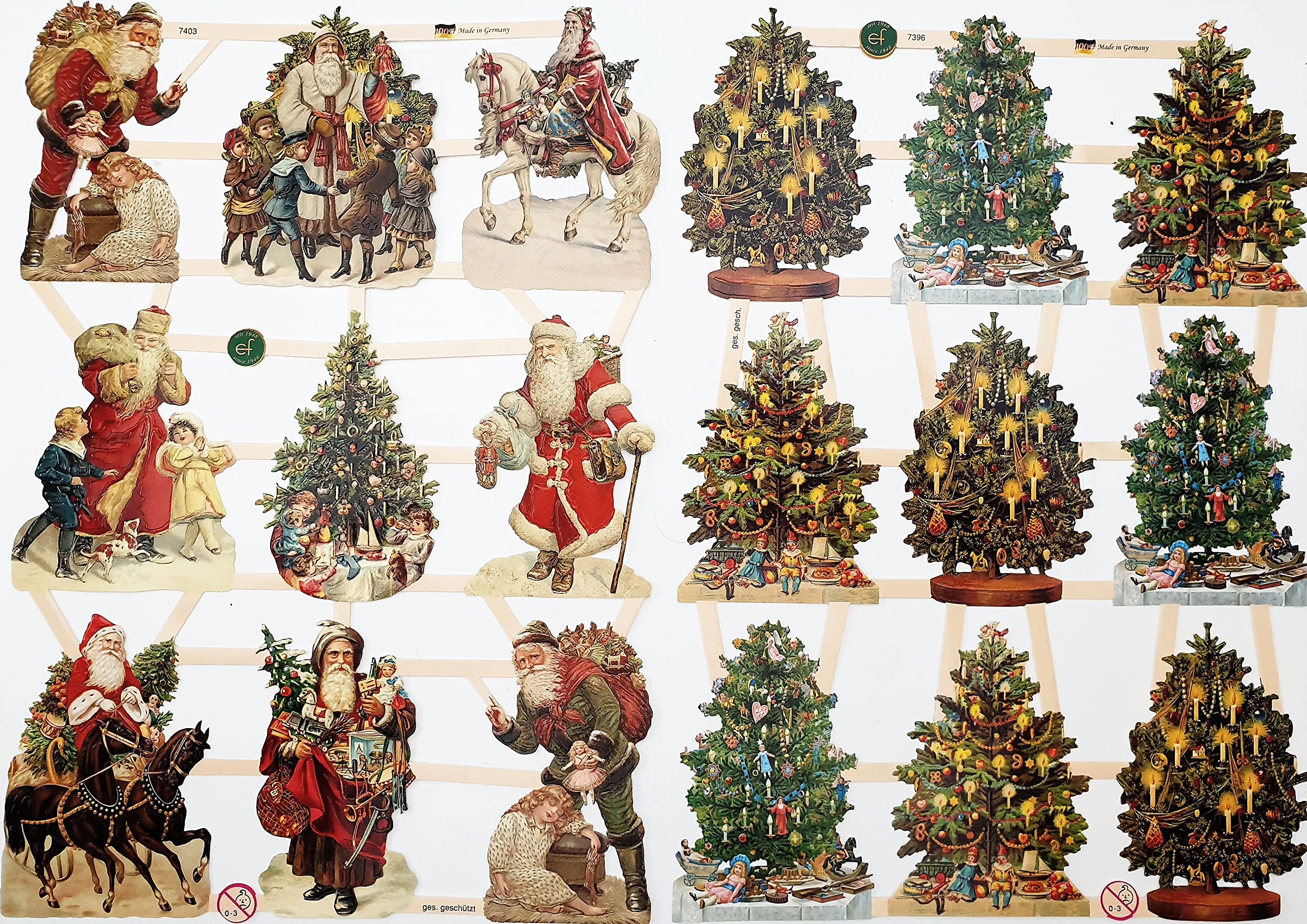 Glanzbilder EF 7255 Für Weihnachten: Weihnachtsmann & Poesiebilder Zum Scrapbooking & Deko – Festlich & Kreativ!