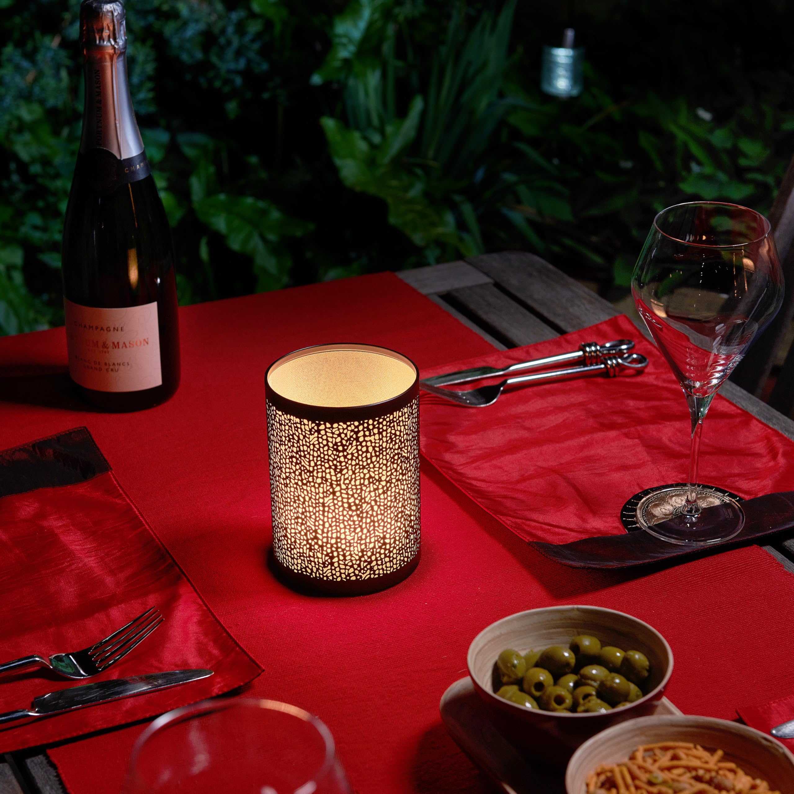 Omniance Seraphine Lámparas Inalámbricas Negras Pack de 4, 4 Fuentes de Luz | Recargable regulable cambio de color, diseño escultural esbelto, USB-C, para restaurante, bar, mesilla y hotel