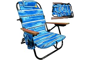 Backpack Beach Chair with 5 Positions and Ample Storage