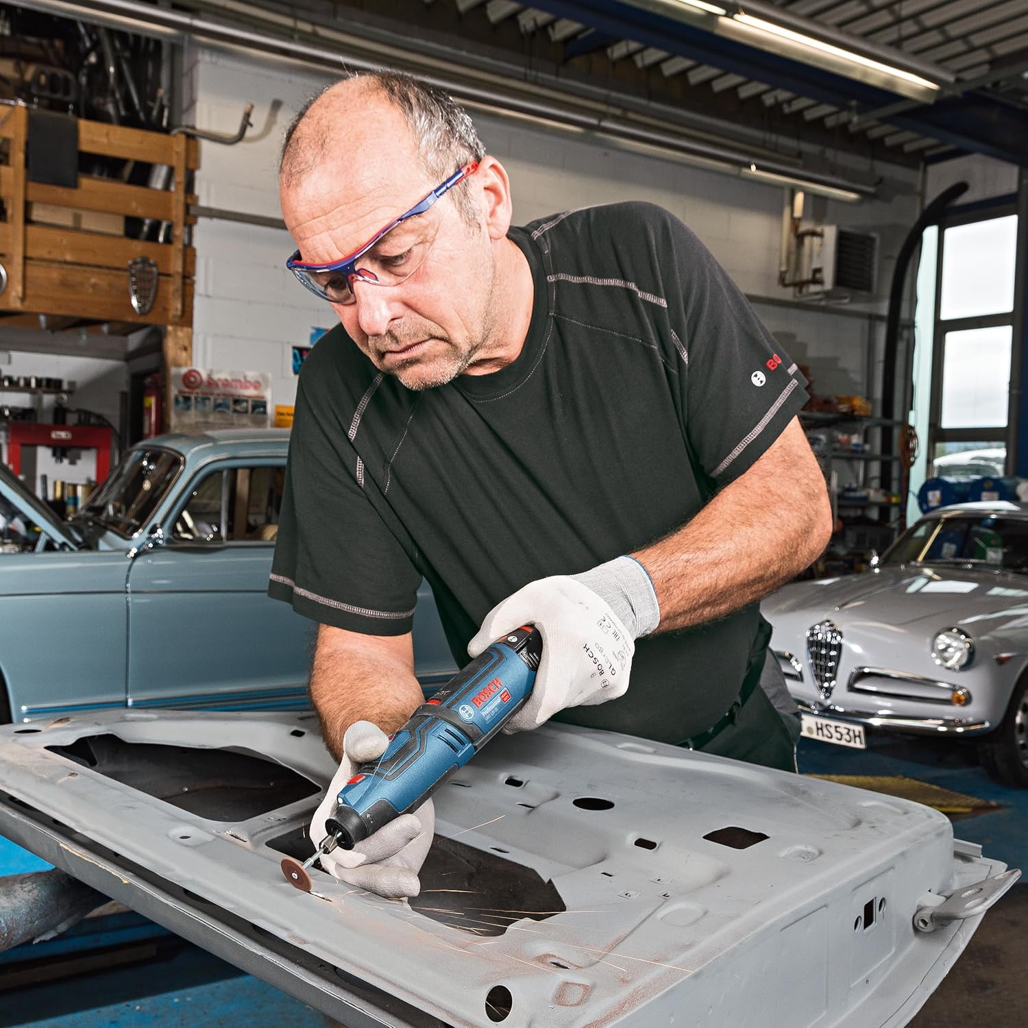 Bosch Professional 12V System GRO 12V-35 Cordless Rotary Tool (Without Battery/Charger, incl. Key, Collet, Cutting disc, Accessory Box, L-BOXX Inlay)