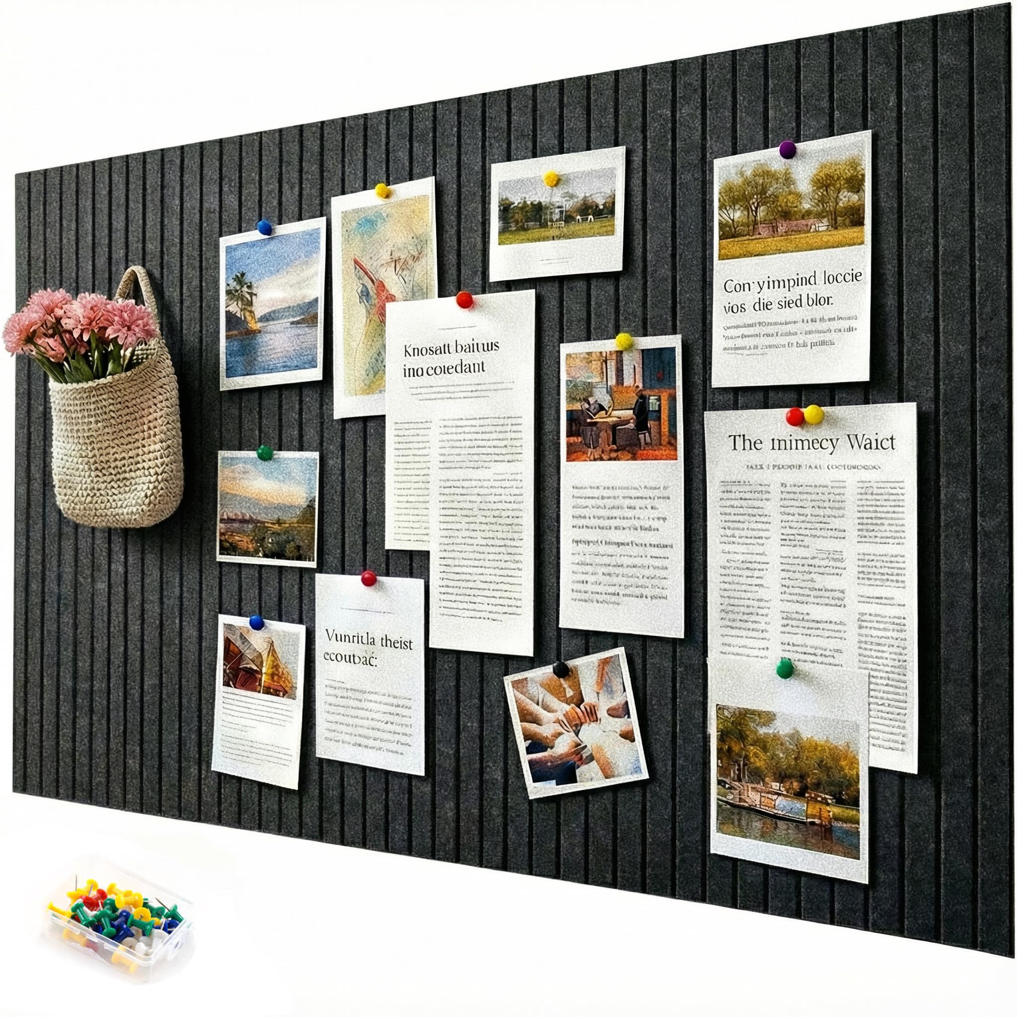 Modern & Große Pinnwand aus Filz, faltbar selbstklebend, 60x