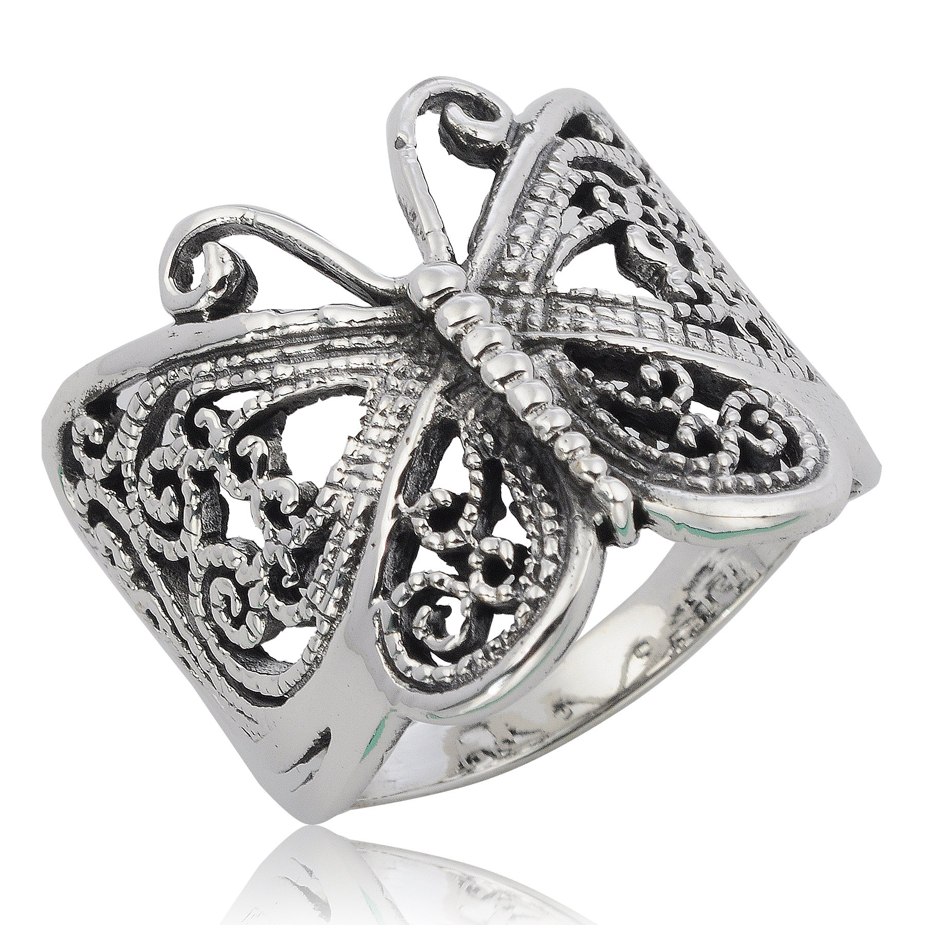 Night BazaarNice!! Beautiful Butterfly Sterling Silver Ring Size 7.
