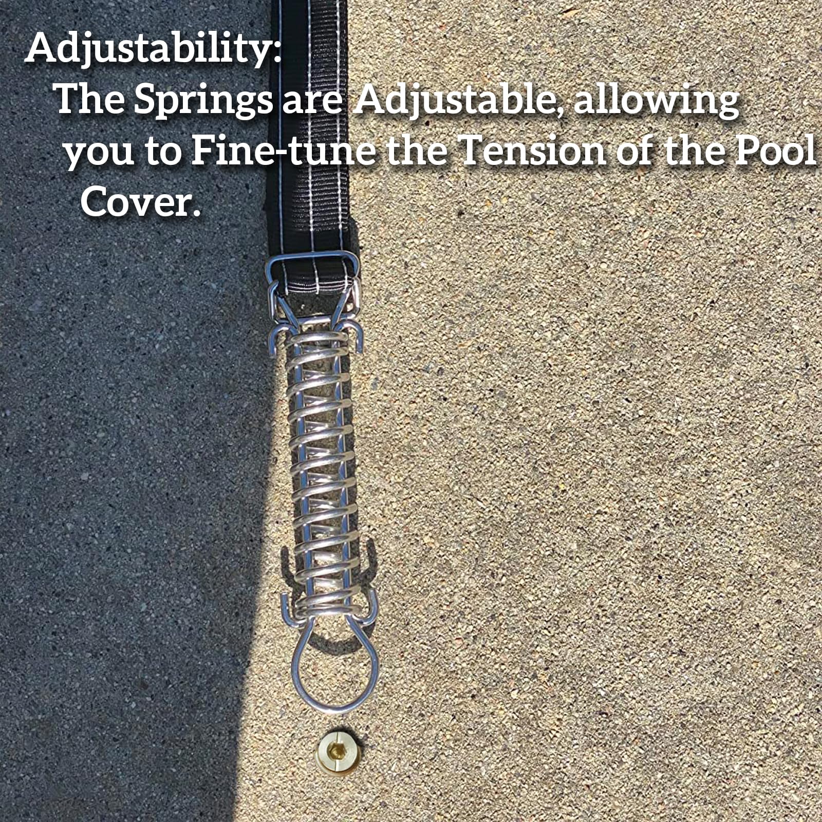 Lot de 5 ressorts en acier inoxydable pour couverture de piscine, ressort en acier inoxydable avec anneau en D et manchons de ressort de rechange