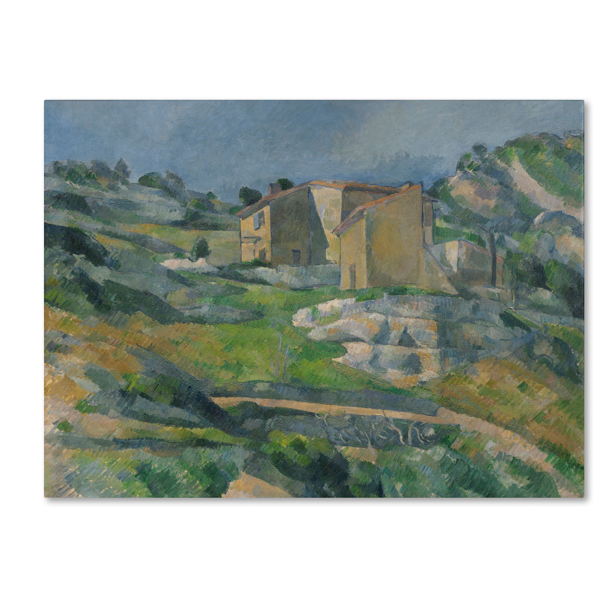 Houses in The Provence 1833 Artwork by Paul Cezanne, 35 by 47-Inch Canvas Wall Art