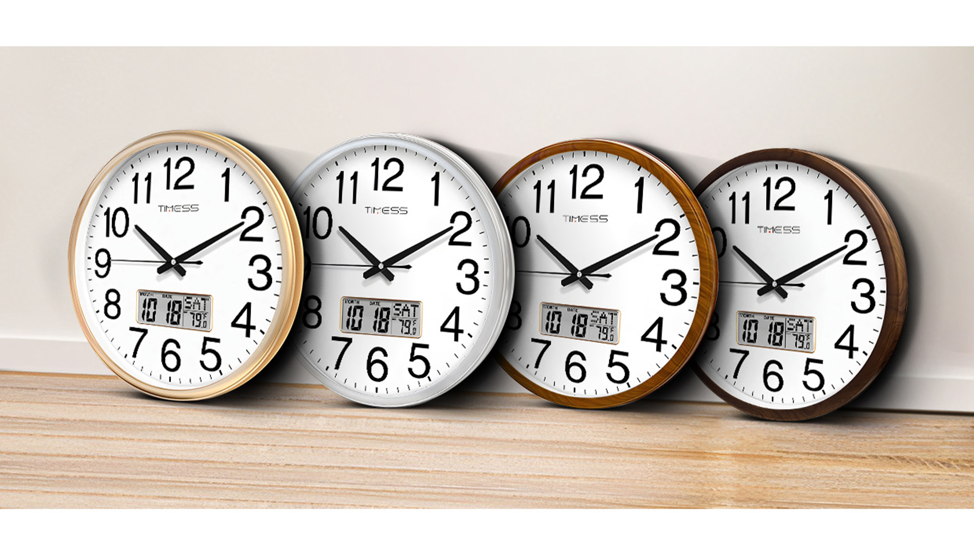 Amazon.com: TIMESS Wall Clock, Classic Wood Style Finish, 13 Inch