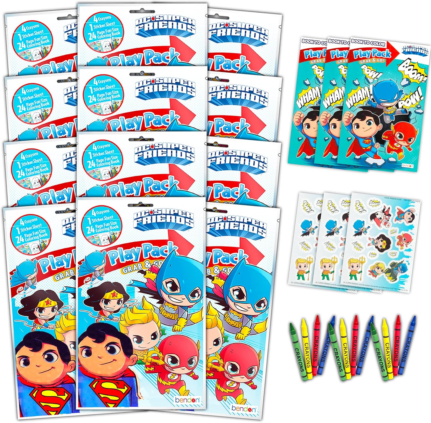 DC Comics Superman - Mini Juego De Recuerdos De Fiesta, Paquete Con 24 Paquetes De Juego De Superman Con Páginas Para Colorear Y Más | Suministros De