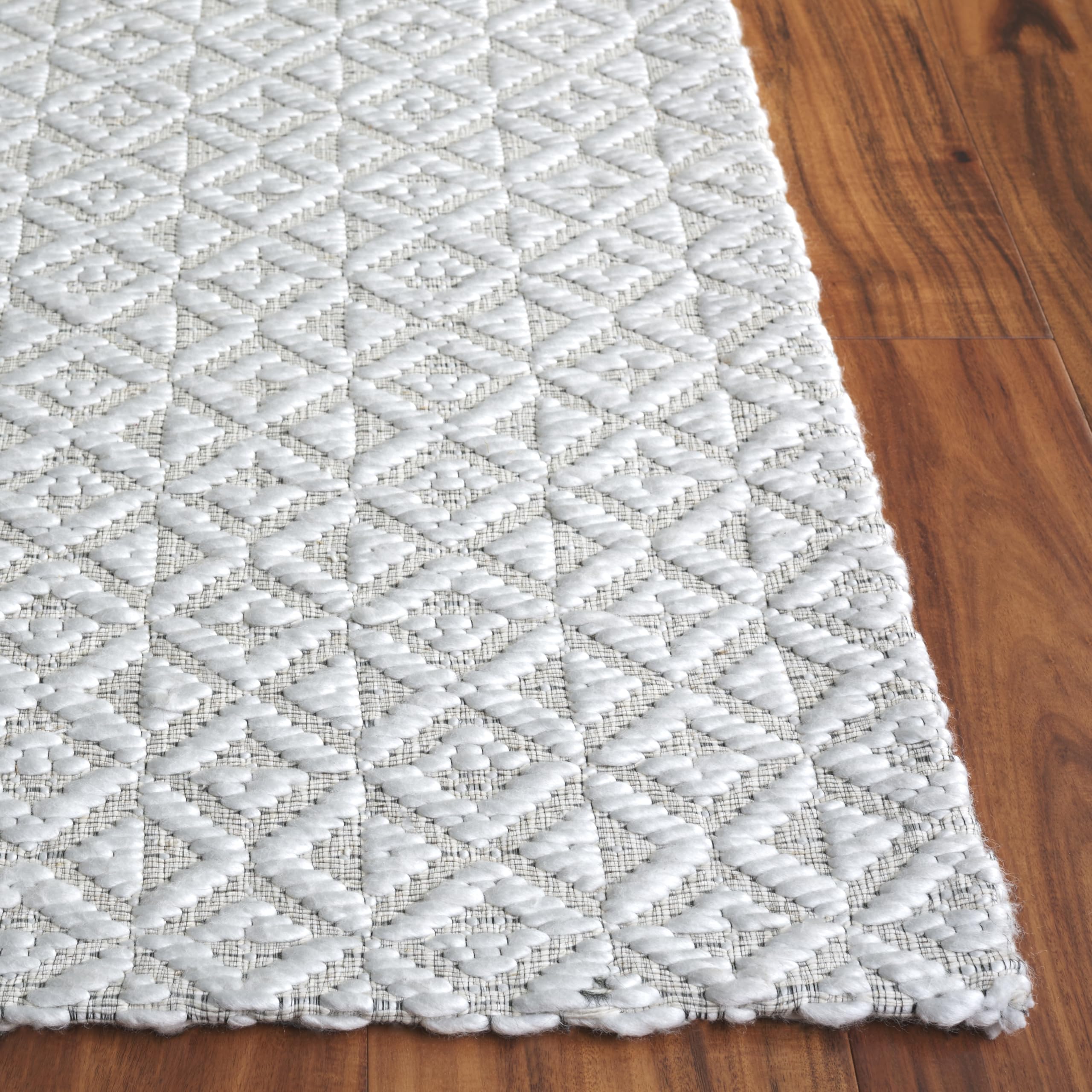 Area Rug 8x10 - Marbella Collection - Large - Ivory, Handmade, Ideal for Living Room, Bedroom, Dining Space (MRB329A)