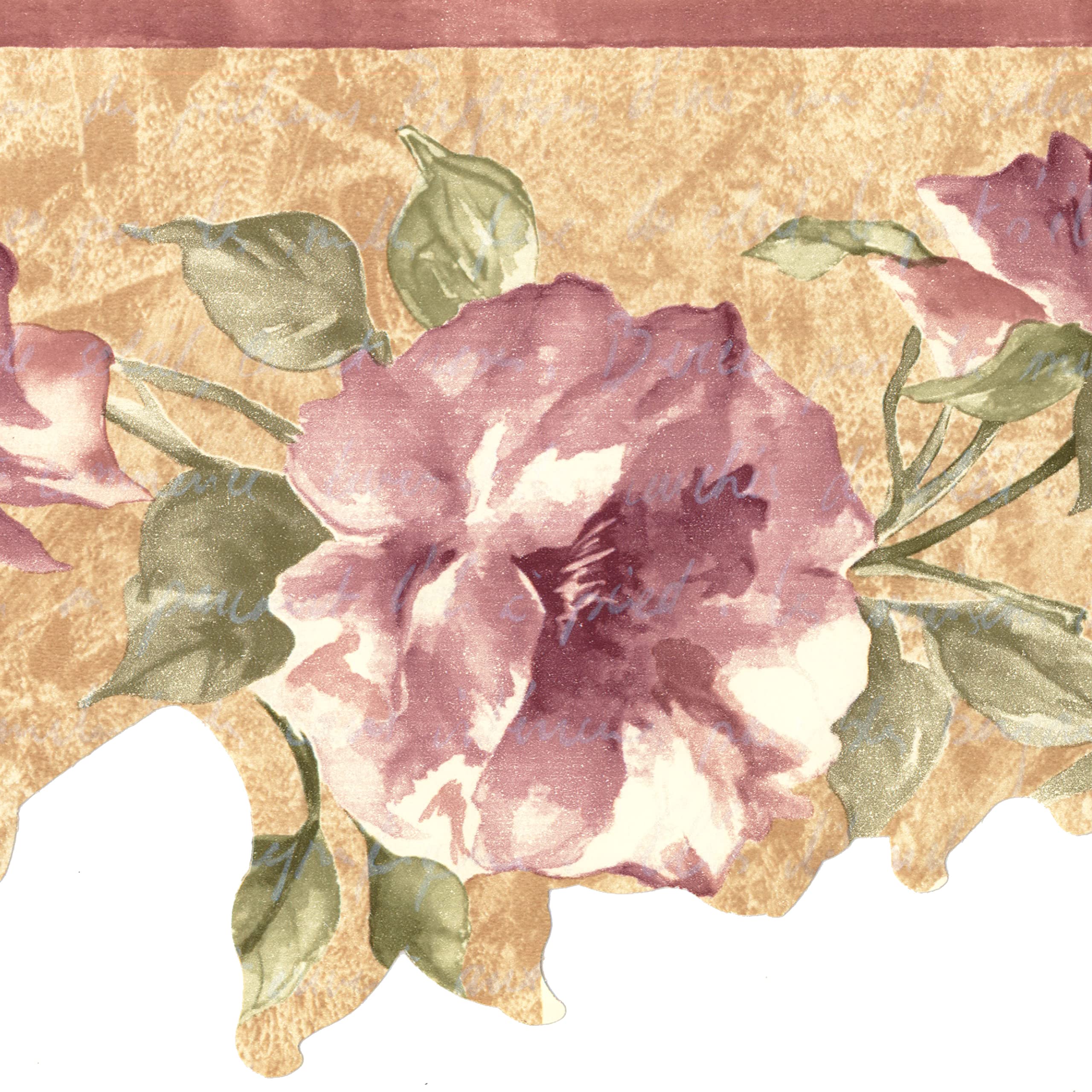 CONCORD WALLCOVERINGS ™ Vintage Rose Floral Wallpaper Border, 7
