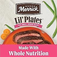 Vista 4 de Merrick Lil' Plates Petite Pates Premium - Alimento húmedo para perros sin granos, paquete variado de carne de res natural, pollo, pavo, paquete
