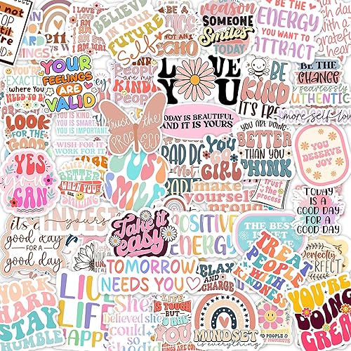 300 calcomanías motivacionales y de afirmación, para tablero de visión, calcomanías inspiradoras positivas para botellas de agua, portátiles,
