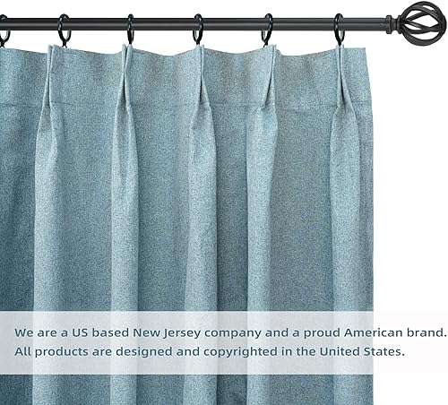 Miniatura 2 de DriftAway Pinch - Cortinas plisadas de lino 100 % opacas para ventana de sala de estar de 52 pulgadas de ancho por 84 pulgadas de largo, 2 paneles