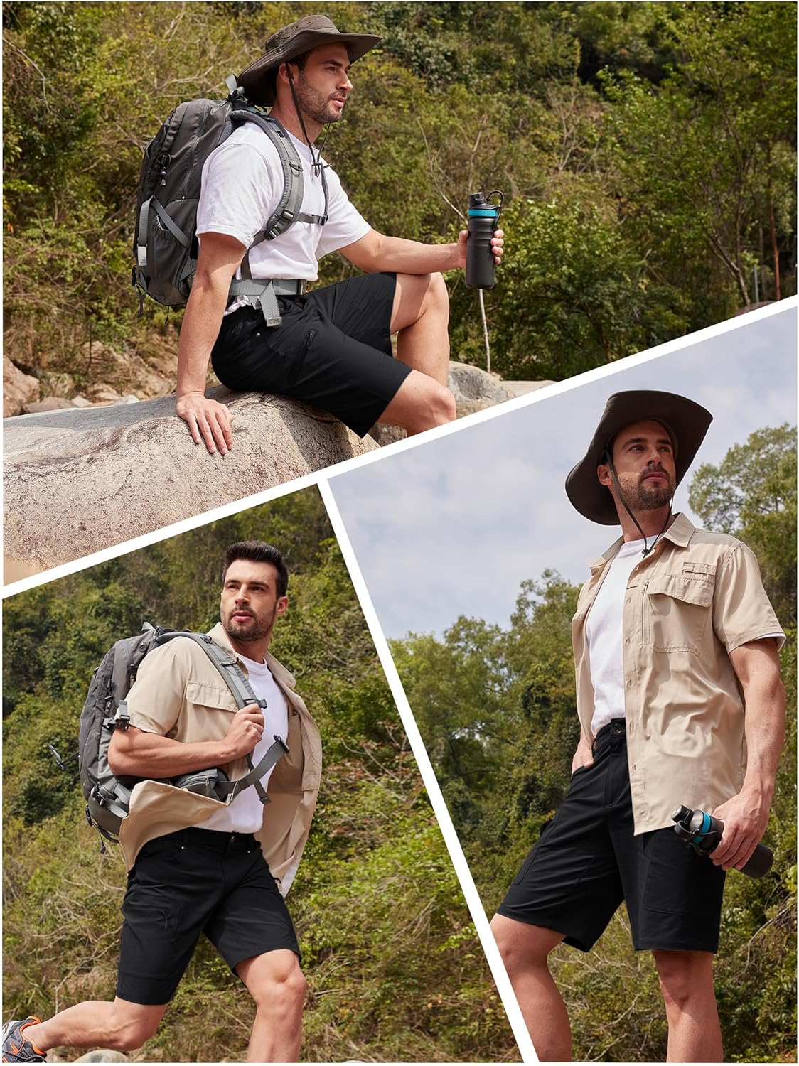 TACVASEN Men's Hiking Cargo Shorts 10" Quick Dry Lightweight Casual Summer Outdoor Golf Shorts with 5 Zipper Pockets - Image 7