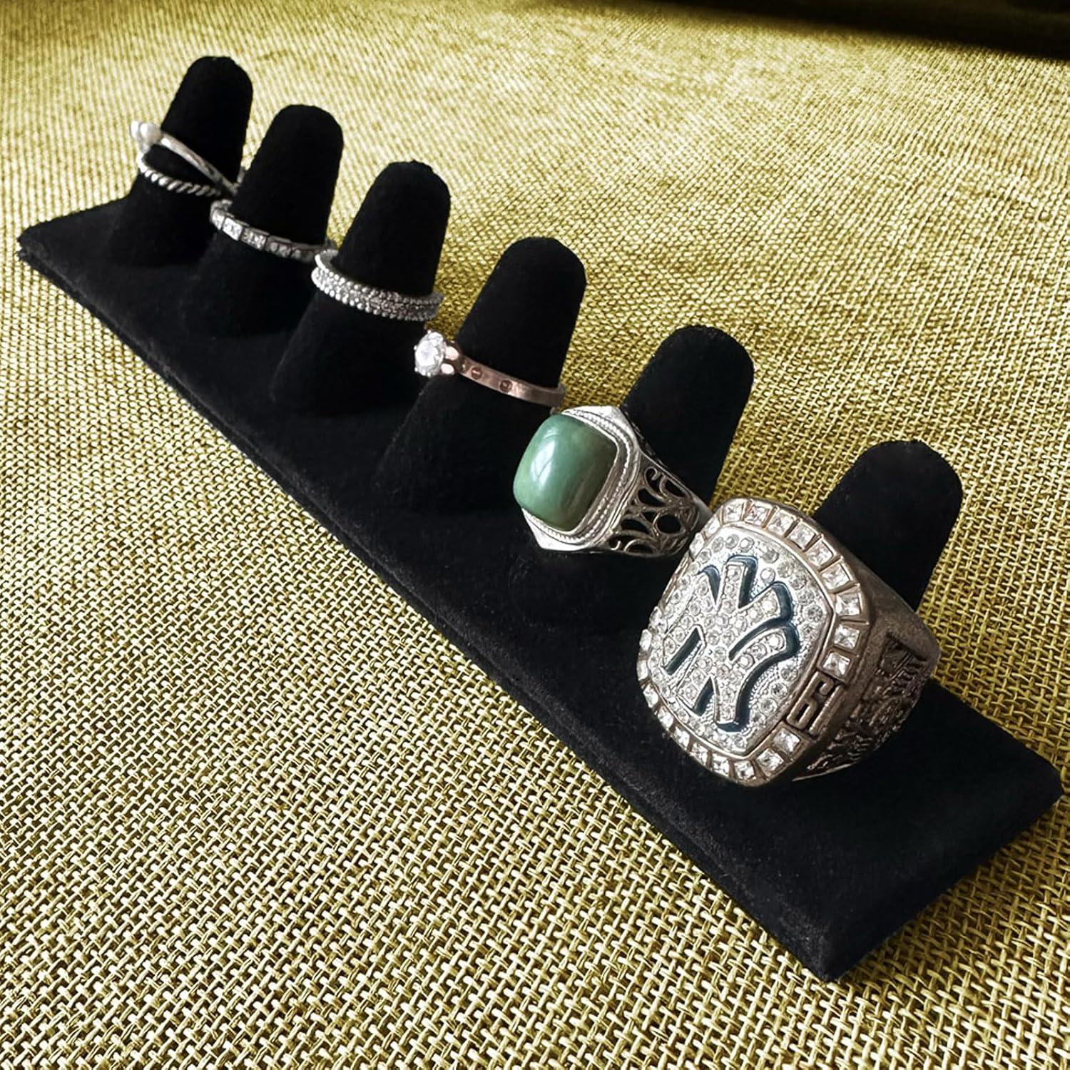 4PCS Ring Display, Ring Holder Display for Jewelry Stand, Ring Displays for Selling, Jewelry Display Stand and Ring Organizer for Ring Storage, Black Velvet - Image 2
