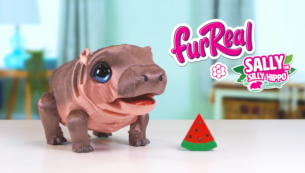 Just Play furReal Sally The Silly Hippo, 23 cm Interactive Plush