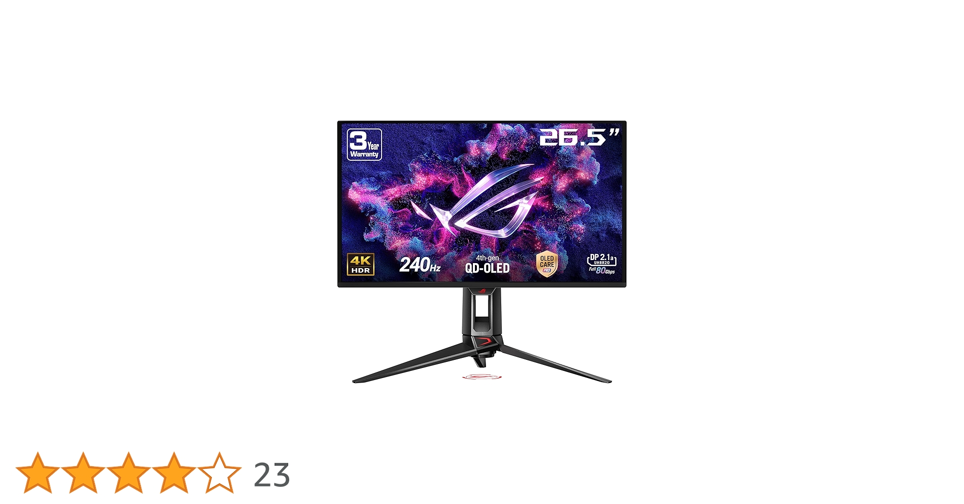 ASUS、240Hz対応の26.5型有機ELゲーミングモニターを本日4/28発売 - 価格.