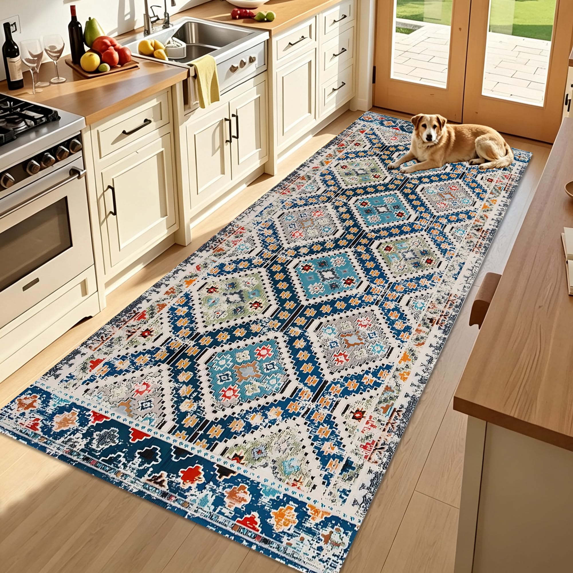 Alfombras cocina lavables y pasilleras con base antideslizante textil 60x240